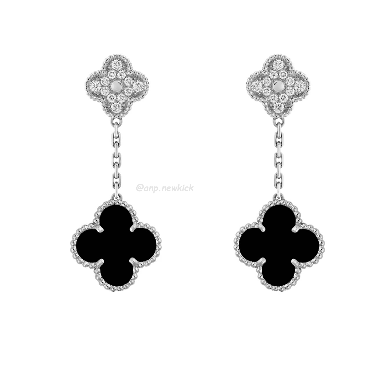 Van Cleef Arpels Magic Alhambra Earrings 2 Motifs 18k White Gold (1) - www.newkick.vip